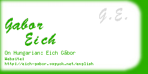 gabor eich business card